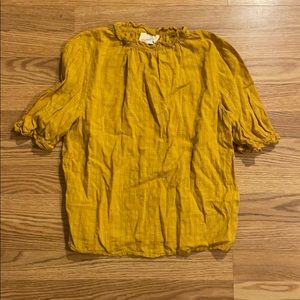 Yellow Peasant Style Blouse